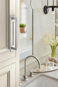 Amerock, Medora, 6 5/16" (160mm) Pull Backplate, Polished Chrome - installed 1