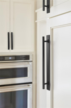 Amerock, Thoreau, 8 13/16" (224mm) Pull Backplate, Matte Black - installed 1