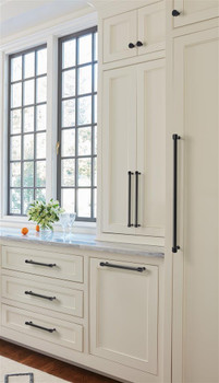 Amerock, Fairlane, 24" Straight Pull, Black Leather with Matte Black - installed 1