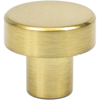 Rusticware, 1 1/8" Flat Top Modern Round Knob, Satin Brass