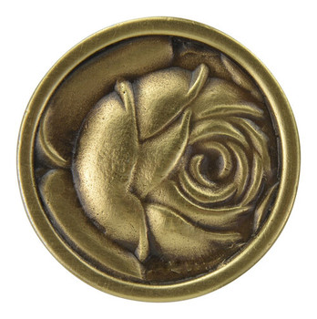 Notting Hill, English Garden, McKenna's Rose, 1 5/16" Round Knob, Antique Brass