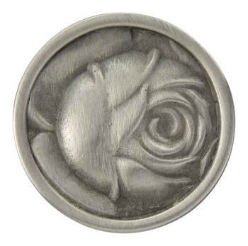 Notting Hill, English Garden, McKenna's Rose, 1 5/16" Round Knob, Antique Pewter