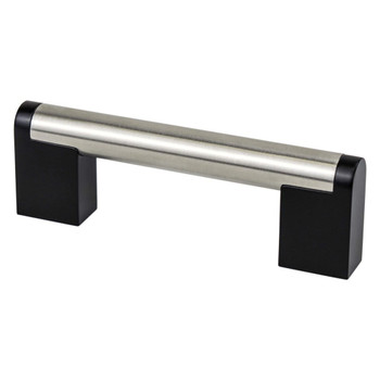 Berenson, Studio Remix, 3 3/4" (96mm) Straight Pull, Brushed Nickel and Matte Black