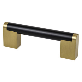 Berenson, Studio Remix, 3 3/4" (96mm) Straight Pull, Matte Black and Modern Brushed Gold