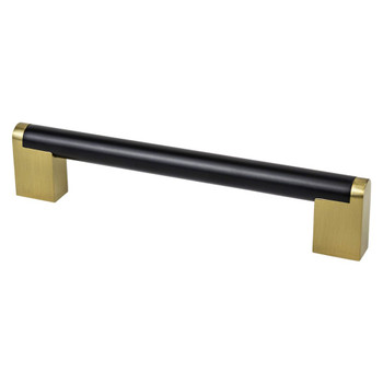 Berenson, Studio Remix, 6 5/16" (160mm) Straight Pull, Matte Black and Modern Brushed Gold