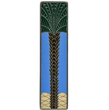 Notting Hill, Tropical, Royal Palm, 3" Straight Pull, Antique Pewter with Periwinkle, Vertical