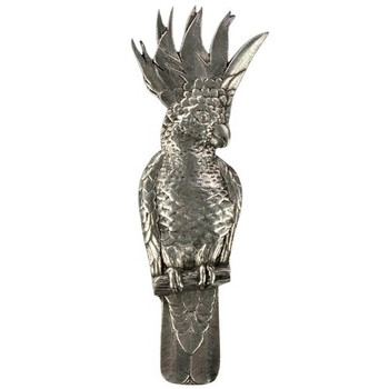 Notting Hill, Tropical, Cockatoo, 3" Pull, Brilliant Pewter, Vertical, Left side