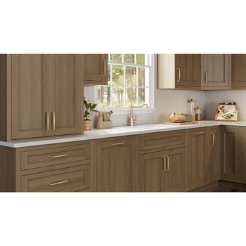 Atlas Homewares, Lanehurst, 3 3/4" (96mm) Straight Pull, Warm Brass - installed