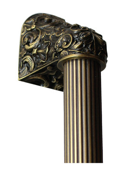 Notting Hill, King's Road, Acanthus, Antique Brass with 8" Fluted Bar Appliance Pull, 12" Total Length