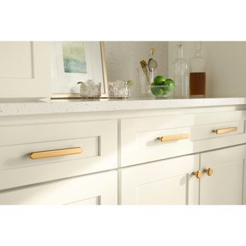 Atlas Homewares, Fielding, 6 5/16" (160mm) Bar Pull, Warm Brass - installed 1