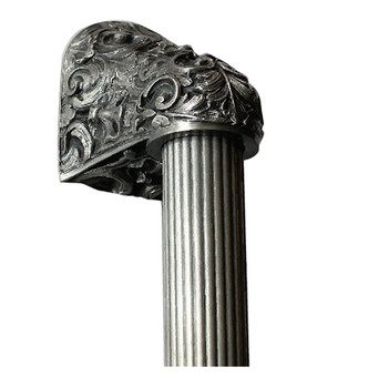 Notting Hill, King's Road, Acanthus, Antique Pewter with 8" Fluted Bar Appliance Pull, 12" Total Length