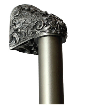 Notting Hill, King's Road, Acanthus, Antique Pewter with 8" Plain Bar Appliance Pull, 12" Total Length