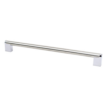 Berenson, Studio Remix, 12" (305mm) Straight Appliance Pull, Brushed Nickel with Polished Chrome