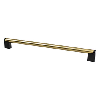 Berenson, Studio Remix, 12" (305mm) Straight Appliance Pull, Modern Brushed Gold and Matte Black