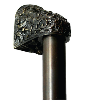 Notting Hill, King's Road, Acanthus, Dark Brass with 8" Plain Bar Appliance Pull, 12" Total Length