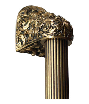 Notting Hill, King's Road, Acanthus, 24K Satin Gold with 8" Fluted Bar Appliance Pull, 12" Total Length