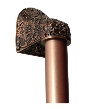 Notting Hill, Florals and Leaves, Florid Leaves, Antique Copper with 10" Plain Bar Appliance Pull, 14" Total Length