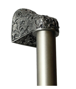 Notting Hill, Florals and Leaves, Florid Leaves, Antique Pewter with 8" Plain Bar Appliance Pull, 12" Total Length