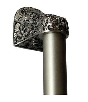 Notting Hill, Florals and Leaves, Florid Leaves, Satin Nickel with 10" Plain Bar Appliance Pull, 14" Total Length