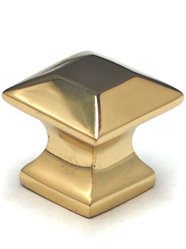 Cal Crystal, Vintage Brass, 1" Mission Knob, Polished Brass
