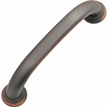 Belwith Hickory, Zephyr, 3 3/4" (96mm) Curved Pull, Oil Rubbed Bronze Highlighted