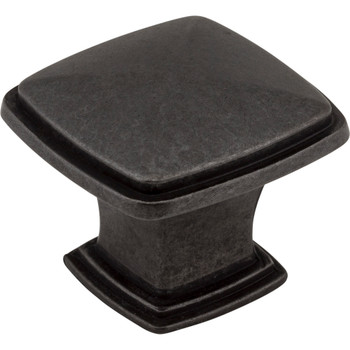 Jeffrey Alexander, Milan 1, 1 3/16" Square Knob, Gunmetal