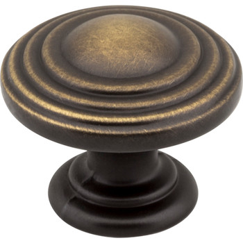 Jeffrey Alexander, Bremen 2, 1 1/4" Round Knob, Antique Brushed Satin Brass