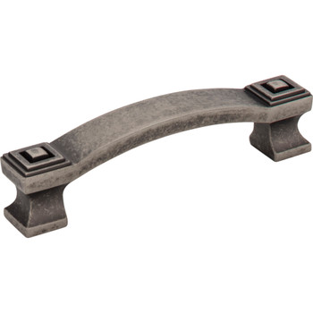 Jeffrey Alexander, Delmar, 3 3/4" (96mm) Curved Pull, Distressed Pewter