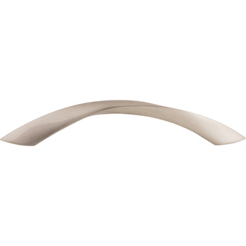 Top Knobs, Nouveau, Twist 5 1/16" (128mm) Curved Pull, Brushed Satin Nickel