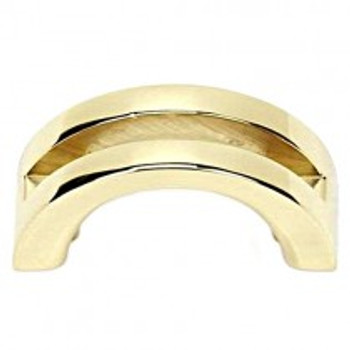 Alno, Slit Top, 1 1/2" Curved Pull, Polished Brass