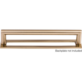 Top Knobs, Lynwood, Kinney, 6 5/16" (160mm) Square Ended Pull, Honey Bronze - with Backplate