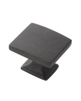 Belwith Hickory, Forge, 1 7/16" Square Knob, Black Iron