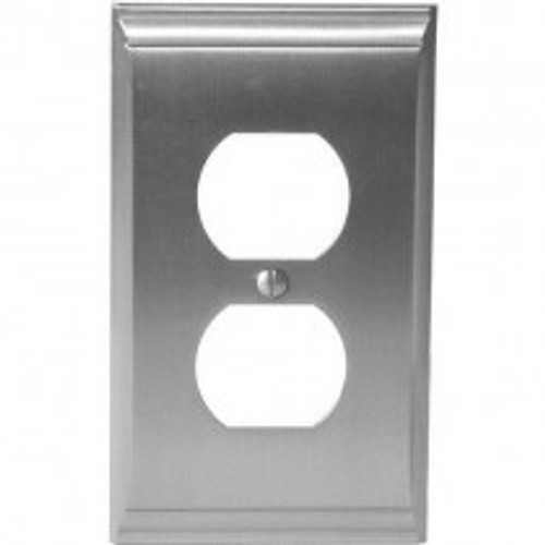 Amerock, Candler, 1 Receptacle Outlet Wall plate, Satin Nickel