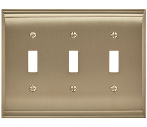 Amerock, Candler, 3 Toggle Wall Plate, Golden Champagne