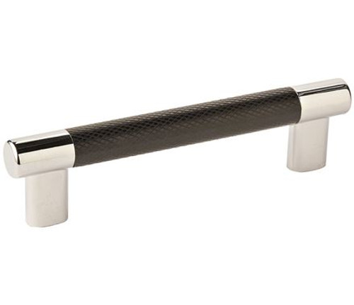 Amerock, Esquire, 5 1/16" (128mm) Bar Pull, Polished Nickel / Black Bronze Amerock, Esquire, 5 1/16" (128mm) Bar Pull, Polished Nickel / Black Bronze