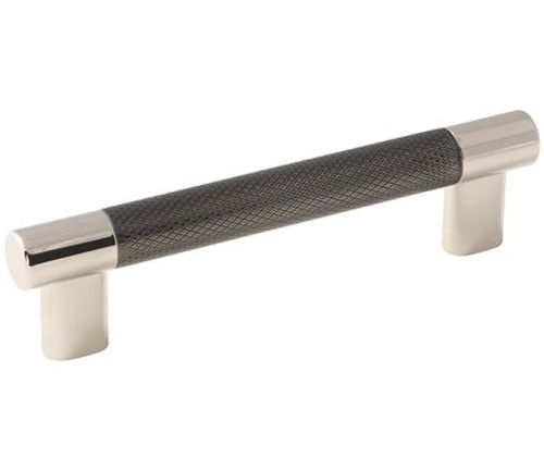 Amerock, Esquire, 5 1/16" (128mm) Bar Pull, Polished Nickel / Gunmetal