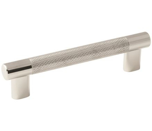 Amerock, Esquire, 5 1/16" (128mm) Bar Pull, Polished Nickel / Stainless Steel Amerock, Esquire, 5 1/16" (128mm) Bar Pull, Polished Nickel / Stainless Steel
