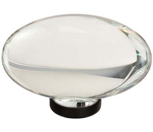 Amerock, Glacio, 1 3/4" Oval Knob, Clear with Oil Rubbed Bronze Amerock, Glacio, 1 3/4" Oval Knob, Clear with Oil Rubbed Bronze