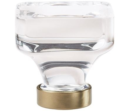 Amerock, Glacio, 1 3/8" Square Knob, Clear with Golden Champagne