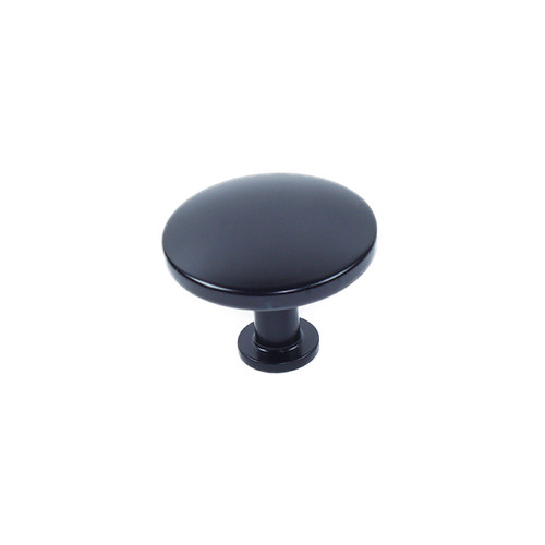 Century, Modern Geo, 1-1/2" Solid Brass Round Knob Matte Black