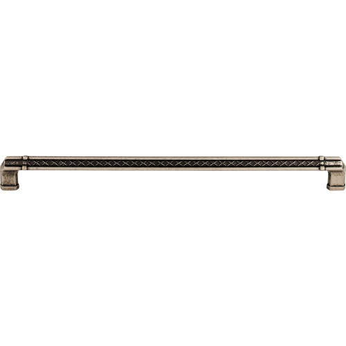 Top Knobs, Passport, Tower Bridge, 12" (305mm) Straight Pull, Pewter Antique