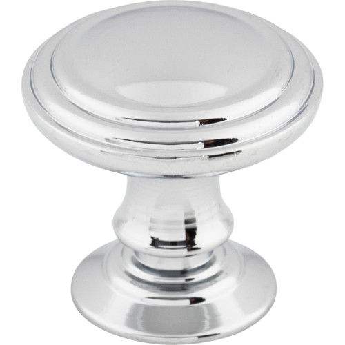 Top Knobs, Chareau, Reeded, 1 1/4" Round Knob, Polished Chrome