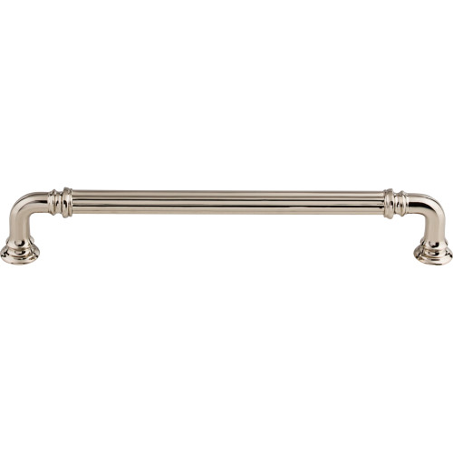 Top Knobs, Chareau, Reeded, 7" Straight Pull, Polished Nickel