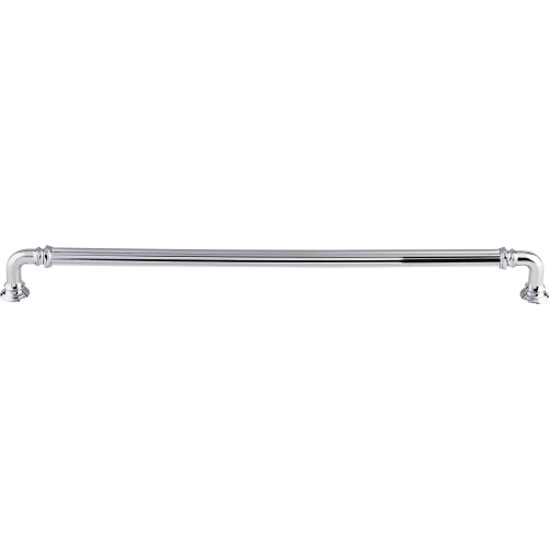 Top Knobs, Chareau, Reeded, 12" (305mm) Straight Pull, Polished Chrome