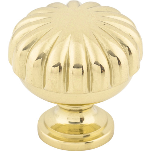 Top Knobs, Somerset, 1 1/4" Melon Round Knob, Polished Brass