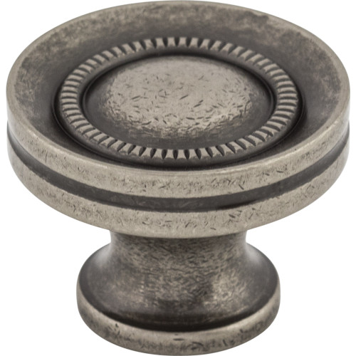 Top Knobs, Somerset, 1 1/4" Button Round Knob, Pewter Antique