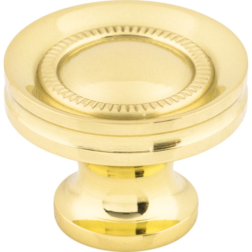 Top Knobs, Somerset, 1 1/4" Button Round Knob, Polished Brass