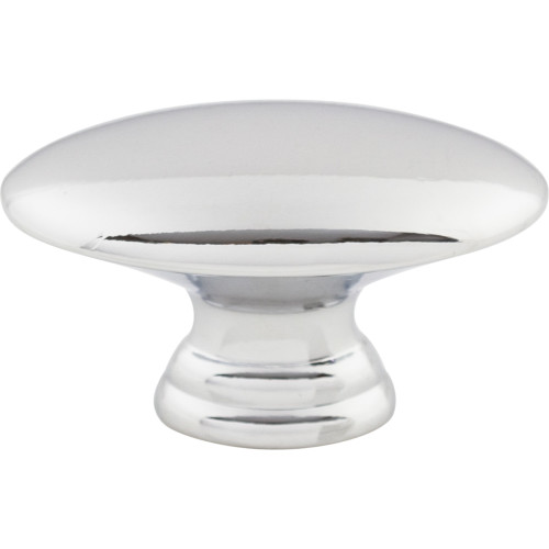 Top Knobs, Nouveau, 1 1/2" Flat Oval Knob, Polished Chrome