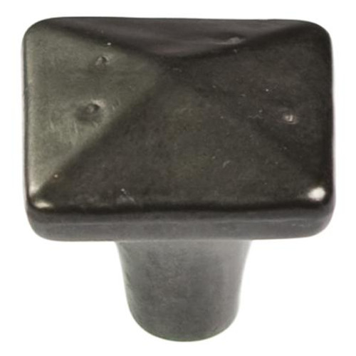 Belwith Hickory, Carbonite, 1 1/4" Square Knob, Black Iron