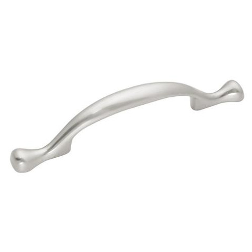 Belwith Hickory, Conquest, 3" Footed Curved Pull, Satin Nickel